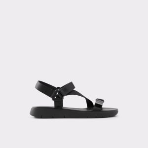 Sandales Aldo Eoweniel Lanières Plates Sandal Noir | ZECBSI-240